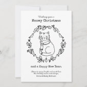 マイオウィークリスマスカラー可愛い猫スカーフ シーズンカード (正面)