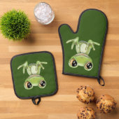 マイオスターグリーンフロッグフレンドセルツァークーラーボックス 鍋つかみ&鍋敷きセット (トップダウン)