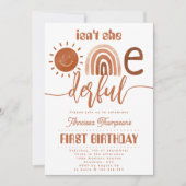 マイオンダーフルボホーレインボーサンシャイン誕生日 招待状 (正面)