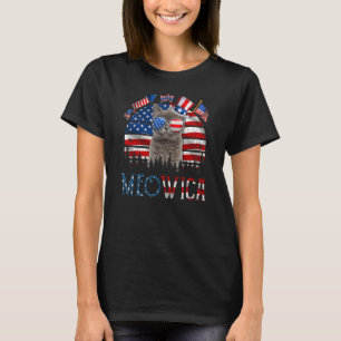 マイオヴィカ猫7月4日アメリカ愛国運動 Tシャツ