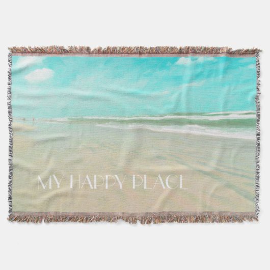マイカスタマイズハッピープレイスビーチシースケープ スローブランケット (正面)