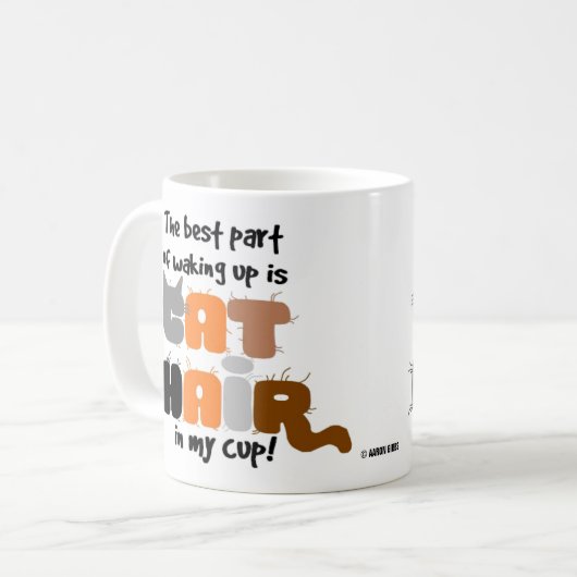 マイカップのキャットヘアユーモアのある猫好きマグカップ コーヒーマグカップ (正面左)