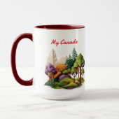 マイカナダレッドとグリーン自然 マグカップ (左)