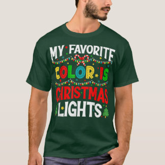マイカラーお気に入りのクリスマスライトパジャマおもしろいクリスマス Tシャツ