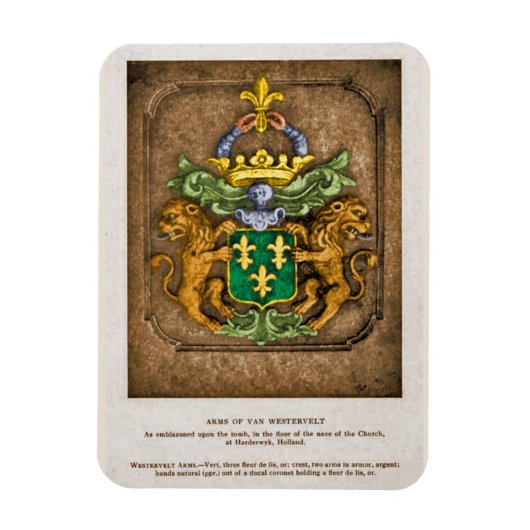 マイカラー版オランダヴァンウェスターベルトアームズ マグネット (縦)