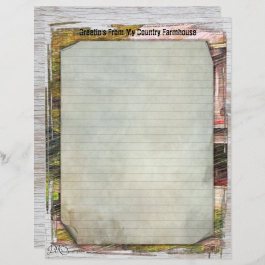 マイカントリーファームハウス8.5x11紙 (正面/裏面)