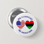 マイカントリーマイアフリカンアメリカン伝統 缶バッジ (正面&裏面)