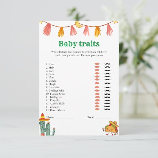 マイカンベビートレイトベビーシャワーゲームカード 招待状 (スタンド正面)