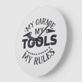 マイガレージのルール ラージ壁時計 (傾斜)