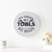 マイガレージのルール ラージ壁時計 (ホーム)