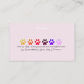 マイガーリーアミ足、ペットシッター、ペットトリマー、獣医 名刺 (裏面)