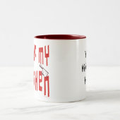 マイキッチンことわざカスタマイズ可能なマグカップ ツートーンマグカップ (中央)