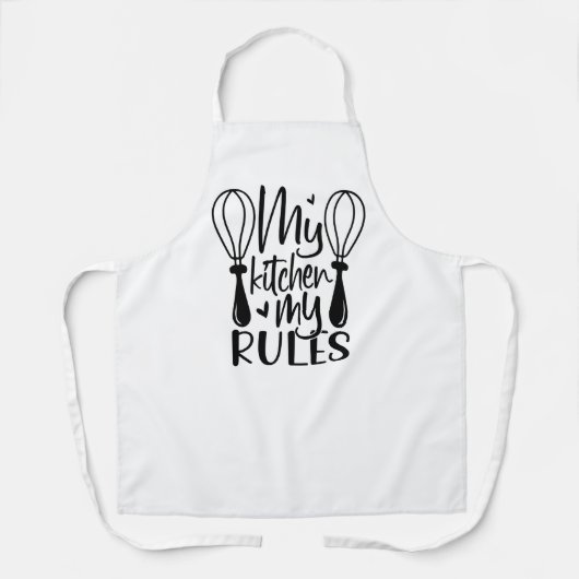 マイキッチンのマイルール – おもしろい引用文 エプロン (正面)