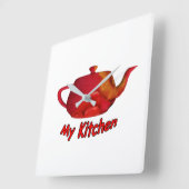 マイキッチン スクエア壁時計 (傾斜)