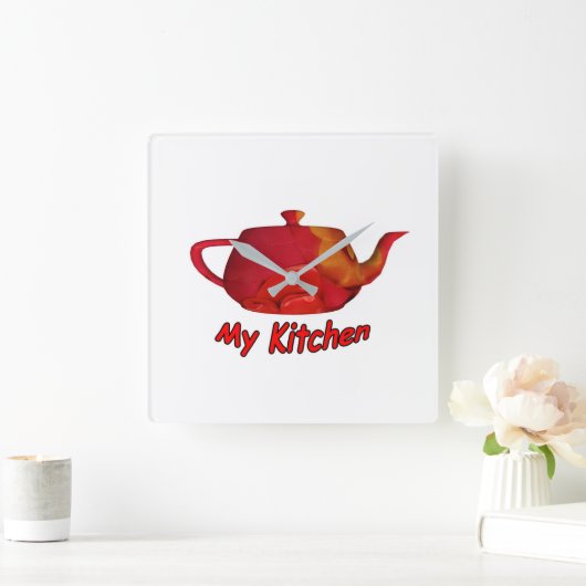 マイキッチン スクエア壁時計 (ホーム)