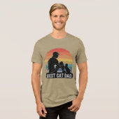 マイキャットパパ最高のヒーロキャットパパフード付きスウェットシャツ トライブレンドTシャツ (正面全面)