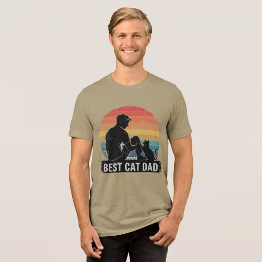 マイキャットパパ最高のヒーロキャットパパフード付きスウェットシャツ トライブレンドTシャツ (正面全面)