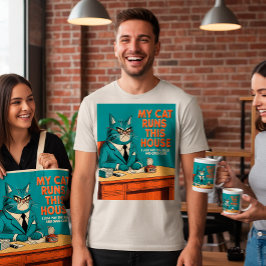 マイキャット走この家 | ヴィンテージおもしろいネコ引用文 Tシャツ