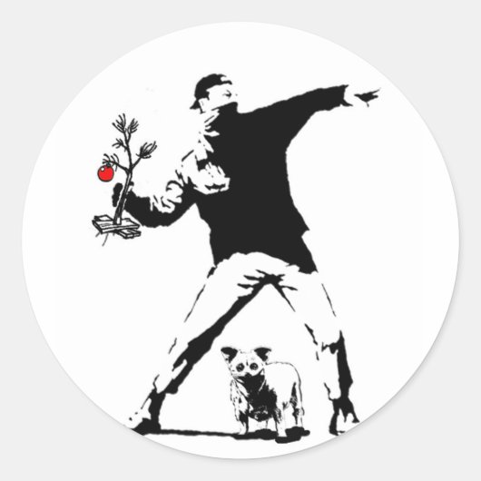 マイキークリスマス ラウンドシール (正面)