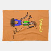 マイクおもしろいガで歌うトカゲ キッチンタオル (横)