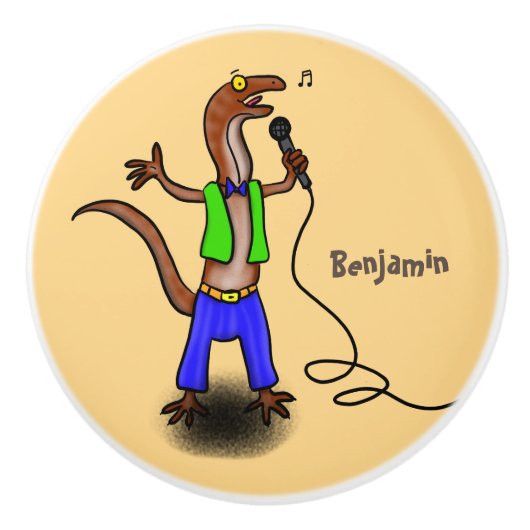 マイクおもしろいガで歌うトカゲ セラミックノブ (正面)