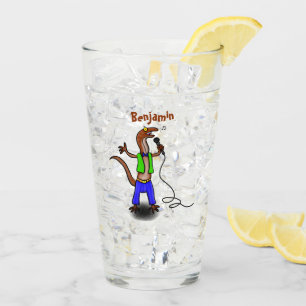 マイクおもしろいガで歌うトカゲ タンブラーグラス