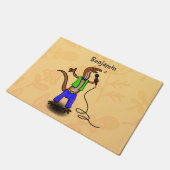 マイクおもしろいガで歌うトカゲ ドアマット (アングル)