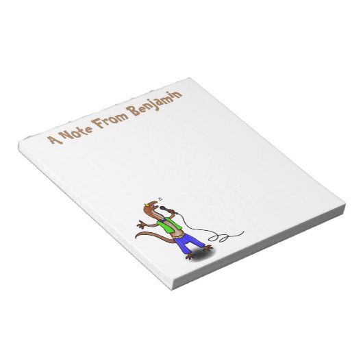 マイクおもしろいガで歌うトカゲ ノートパッド (アングル)