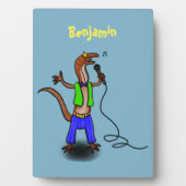 マイクおもしろいガで歌うトカゲ フォトプラーク (正面)