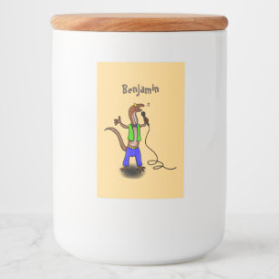 マイクおもしろいガで歌うトカゲ フードラベル