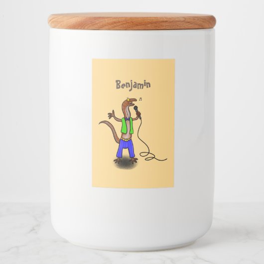 マイクおもしろいガで歌うトカゲ フードラベル (正面)