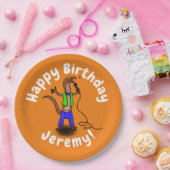 マイクおもしろいガで歌うトカゲ ペーパープレート (パーティー)