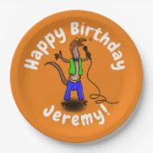 マイクおもしろいガで歌うトカゲ ペーパープレート (正面)