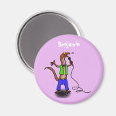 マイクおもしろいガで歌うトカゲ マグネット (正面/裏面)