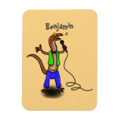 マイクおもしろいガで歌うトカゲ マグネット (縦)