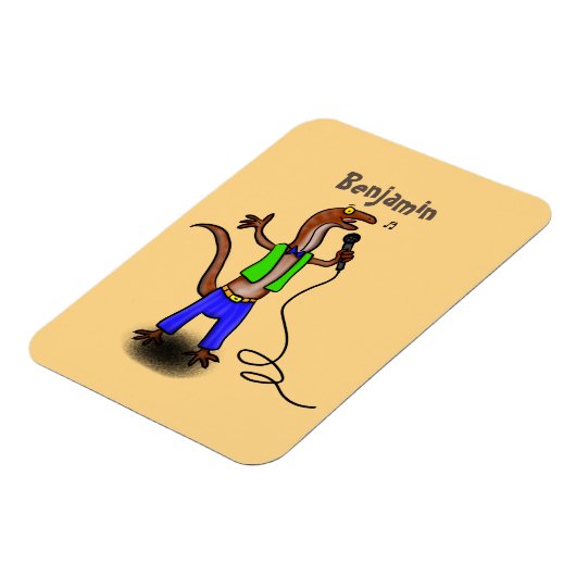 マイクおもしろいガで歌うトカゲ マグネット (左側)