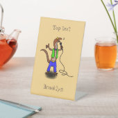 マイクおもしろいガで歌うトカゲ 台座サイン (インサイチュ)