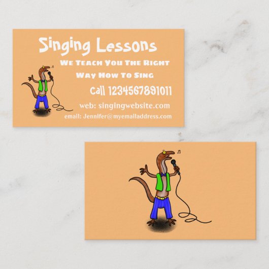 マイクおもしろいガで歌うトカゲ 名刺 (正面/裏面)