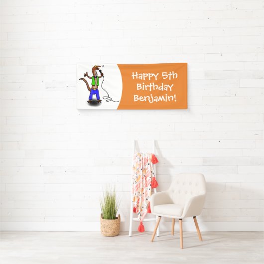 マイクおもしろいガで歌うトカゲ 横断幕 (インサイチュ)