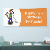 マイクおもしろいガで歌うトカゲ 横断幕 (トレードショー)