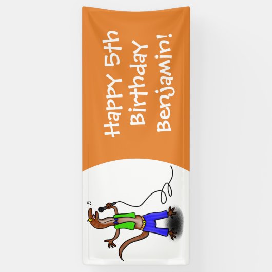 マイクおもしろいガで歌うトカゲ 横断幕 (縦)