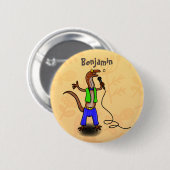 マイクおもしろいガで歌うトカゲ 缶バッジ (正面&裏面)