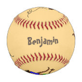 マイクおもしろいガで歌うトカゲ 野球ボール (裏面)