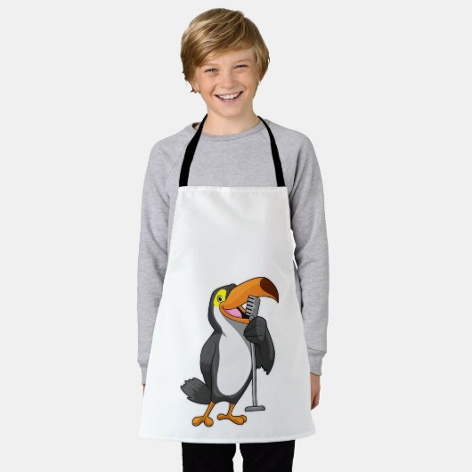 マイクで音楽を楽しむ エプロン (着用した状態)