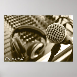 マイクとヘッドフォン ポスター