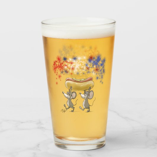 マイクとMacの7月の4日の夜のピクニックガラス杯 タンブラーグラス (ドリンク正面)