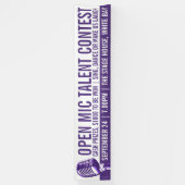 マイクのタレントコンテストまたはコンペを開く 横断幕 (縦)