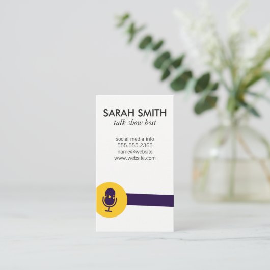 マイクのトークショーロゴ/エンターテイメント 名刺 (スタンド正面)