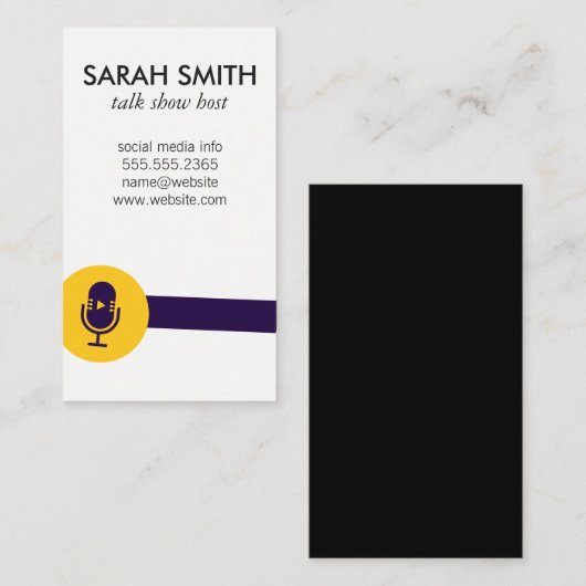 マイクのトークショーロゴ/エンターテイメント 名刺 (正面/裏面)