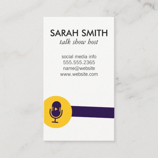 マイクのトークショーロゴ/エンターテイメント 名刺 (正面)